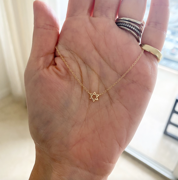 Petite Gold Star of David Necklace