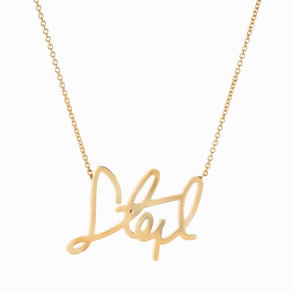Single Name Custom Signature Necklace Without Diamonds